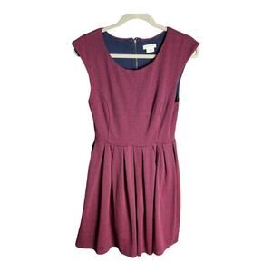 Cooperative Purple Striped Sleeveless A Line Lined Dress Exposed Zipper Sz 2